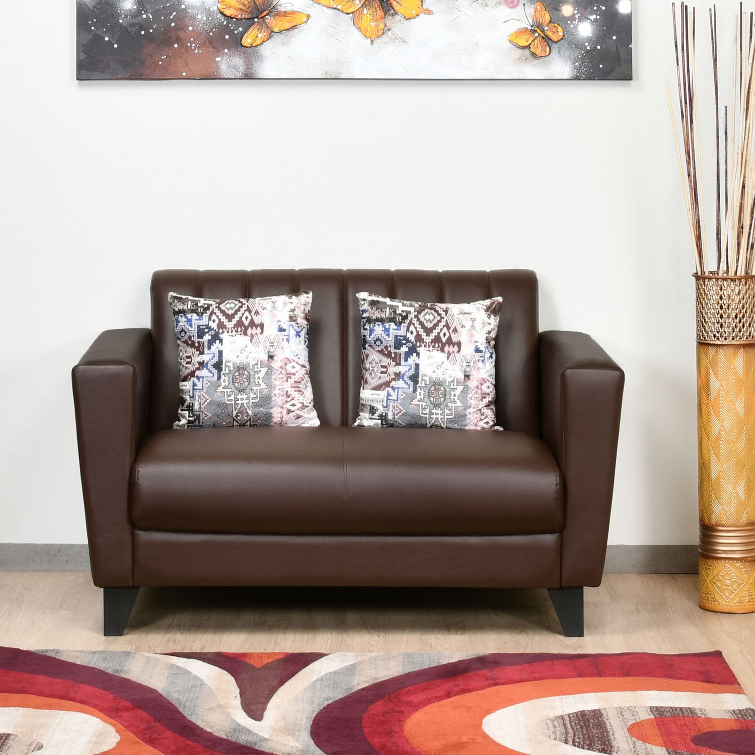 Joy 2 Seater Sofa (Brown)