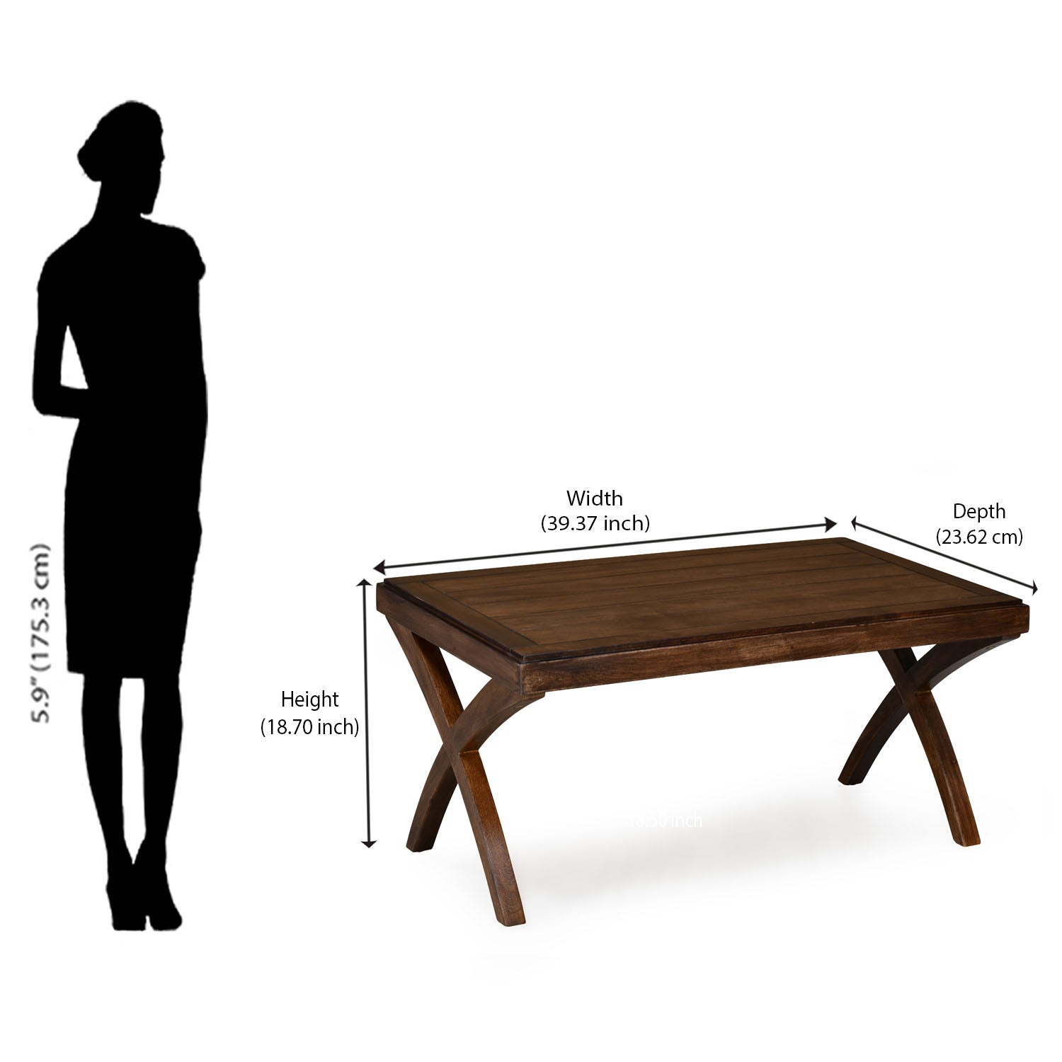 Karla Solid Wood Center Table (Walnut)