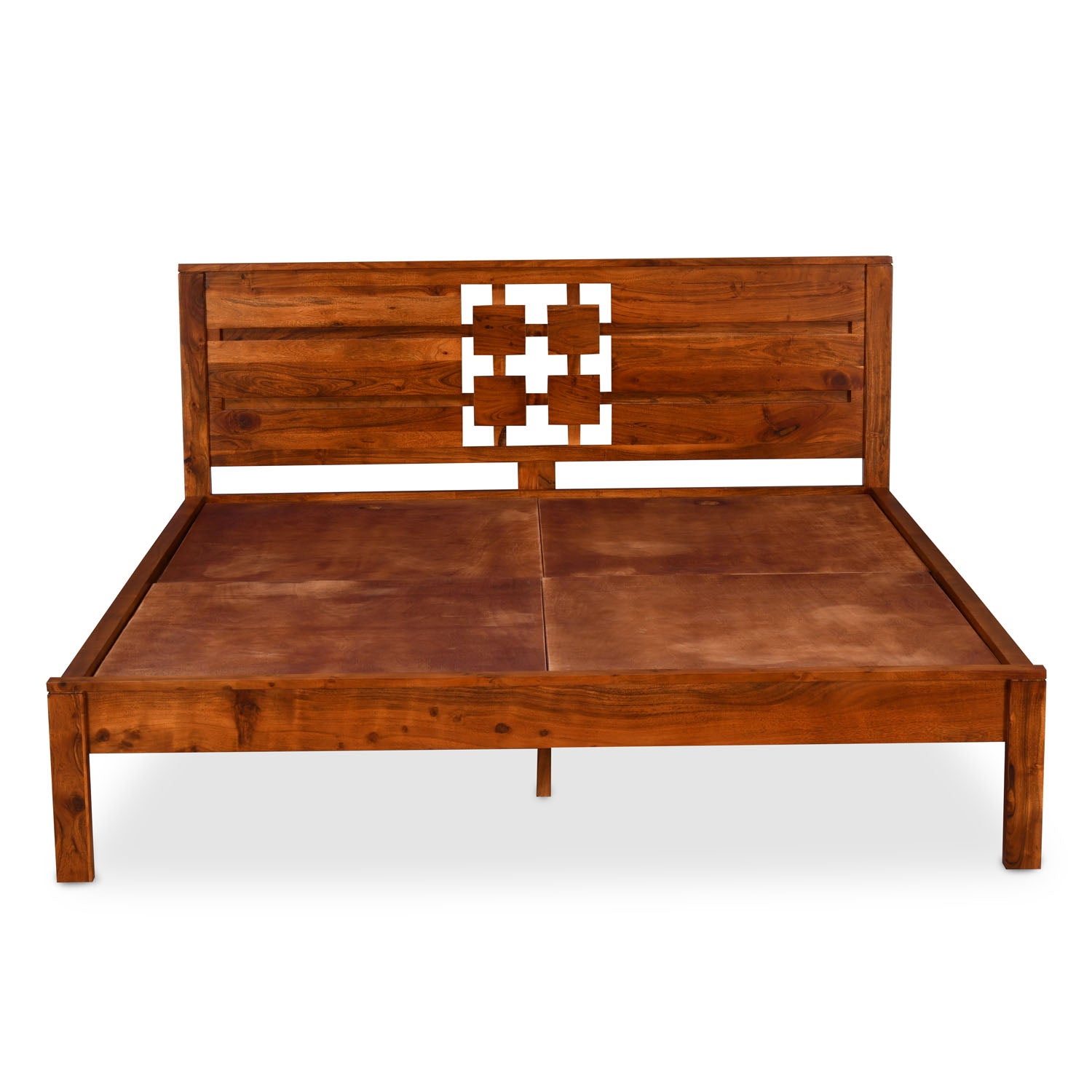 Konnect Solid Wood King Bed (Honey Walnut)