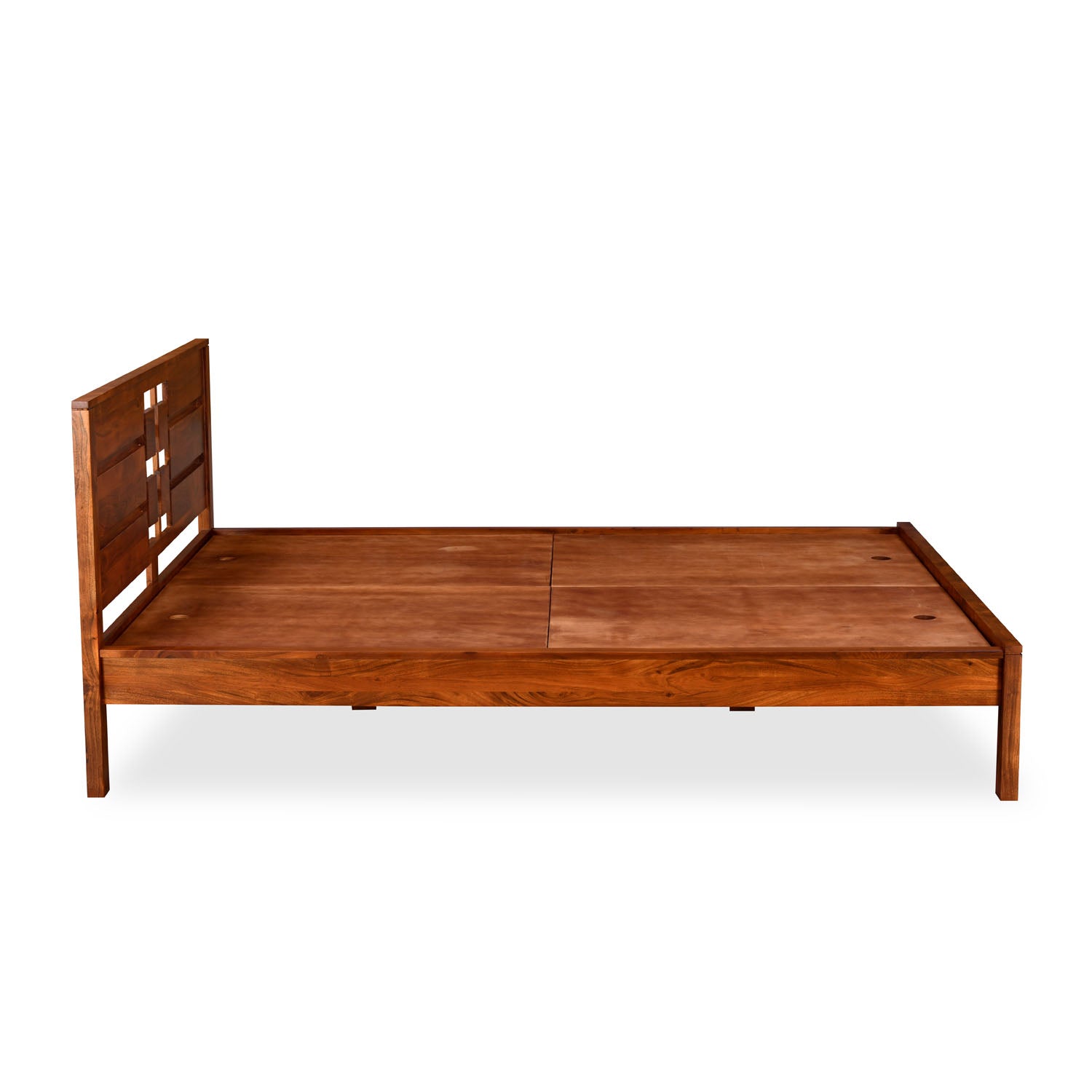 Konnect Solid Wood King Bed (Honey Walnut)