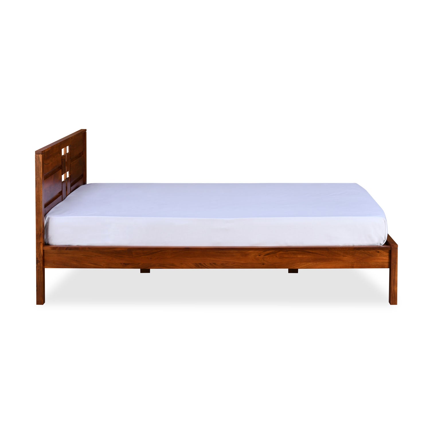 Konnect Solid Wood King Bed (Honey Walnut)