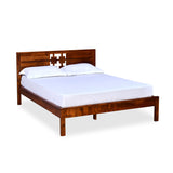 Konnect Solid Wood Queen Bed (Honey Walnut)