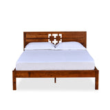 Konnect Solid Wood Queen Bed (Honey Walnut)