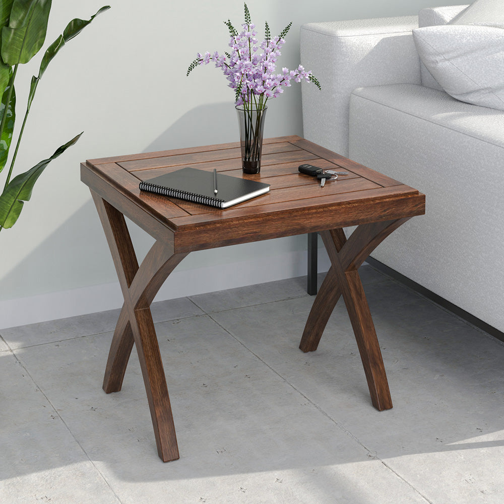 Karla Solid Wood Side Table (Walnut)