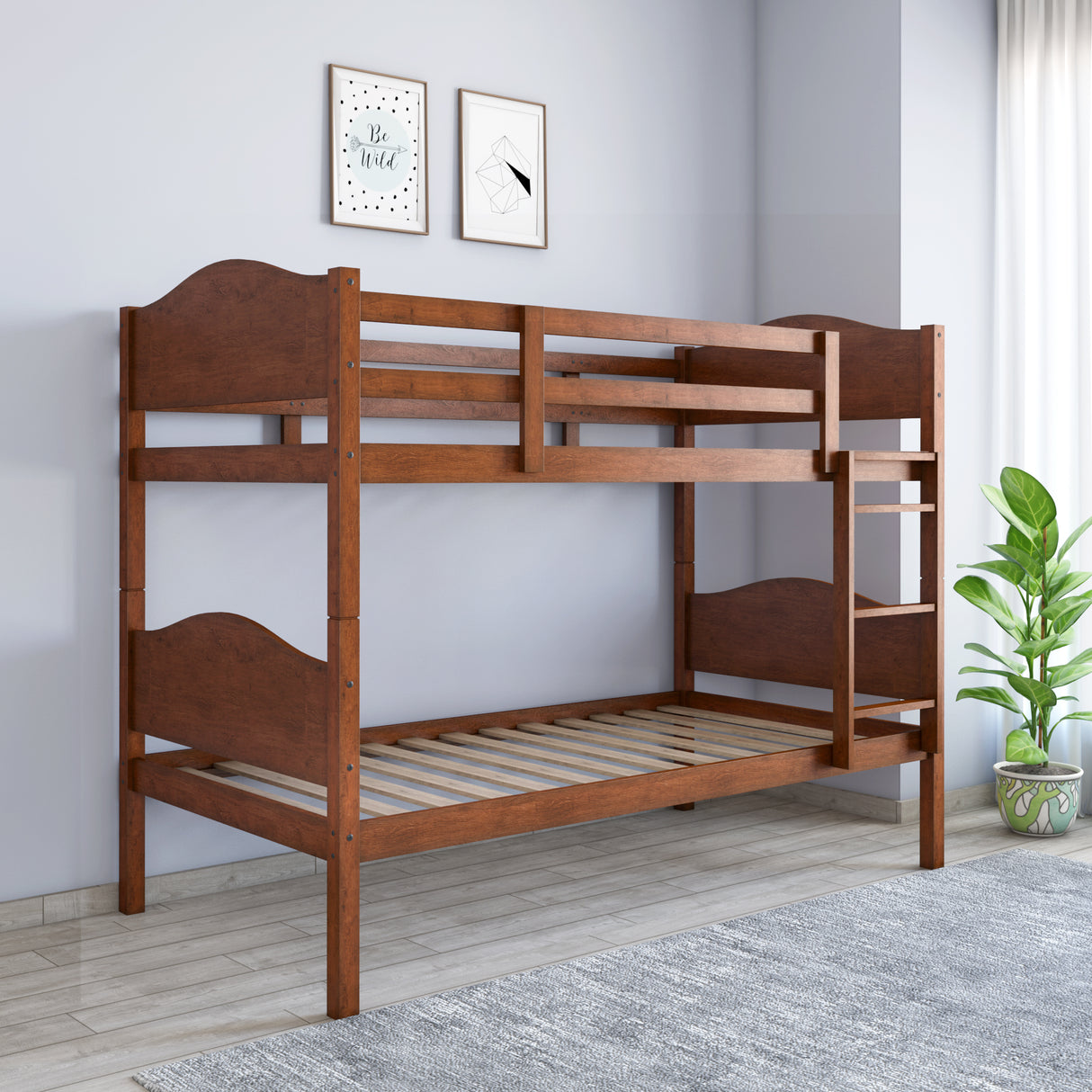 Kester Solid Wood Bunk Bed (Dark Oak)