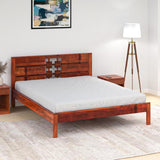 Konnect Solid Wood Queen Bed (Honey Walnut)