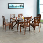 Lopez 6 Seater Dining Set (Walnut)