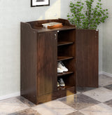 Alpine Engineered Wood Shoe Cabinet (Classic Walnut)