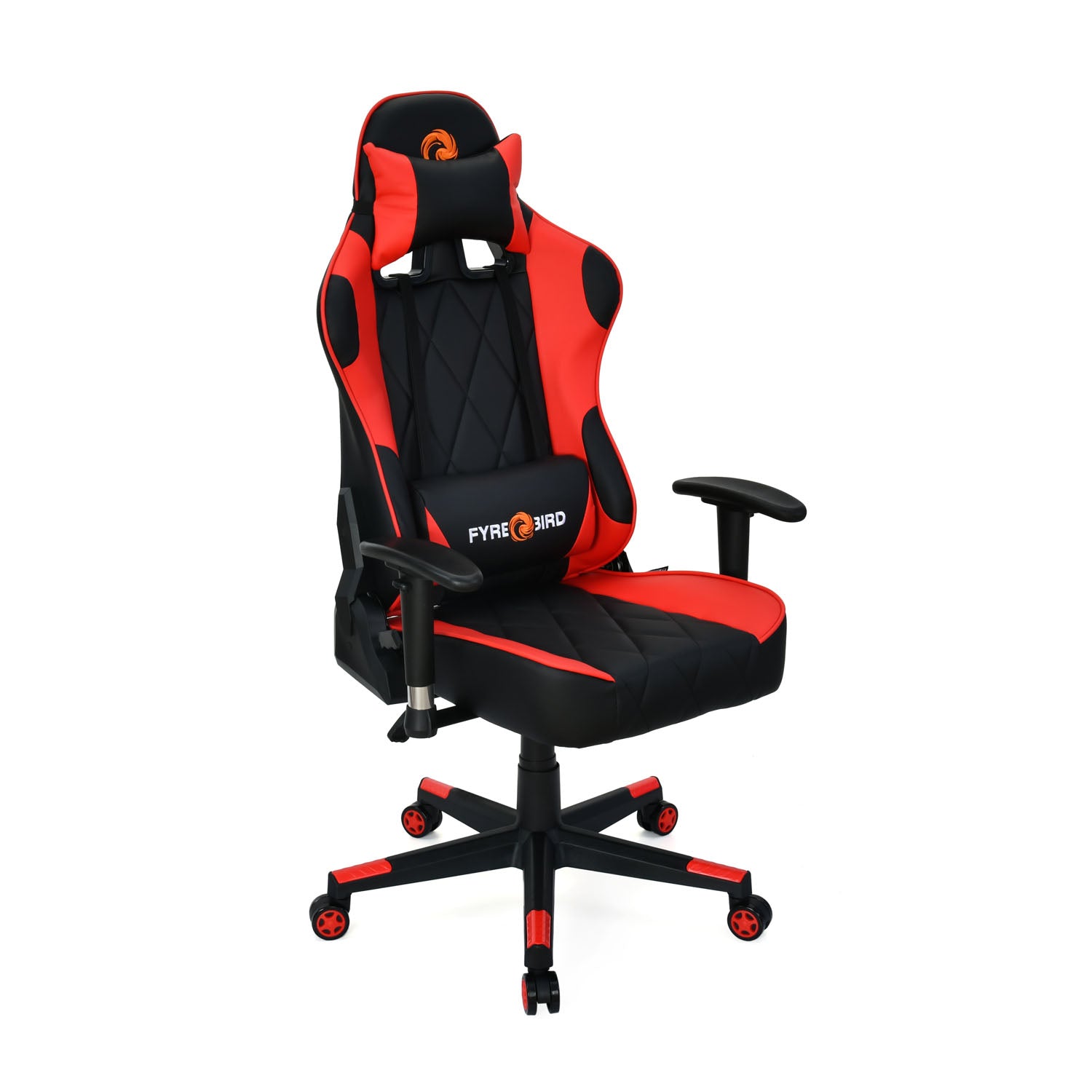 Marvel Leatherette Ergonomic Gaming Chair with Neck & Lumbar Pillow (Black & Red)