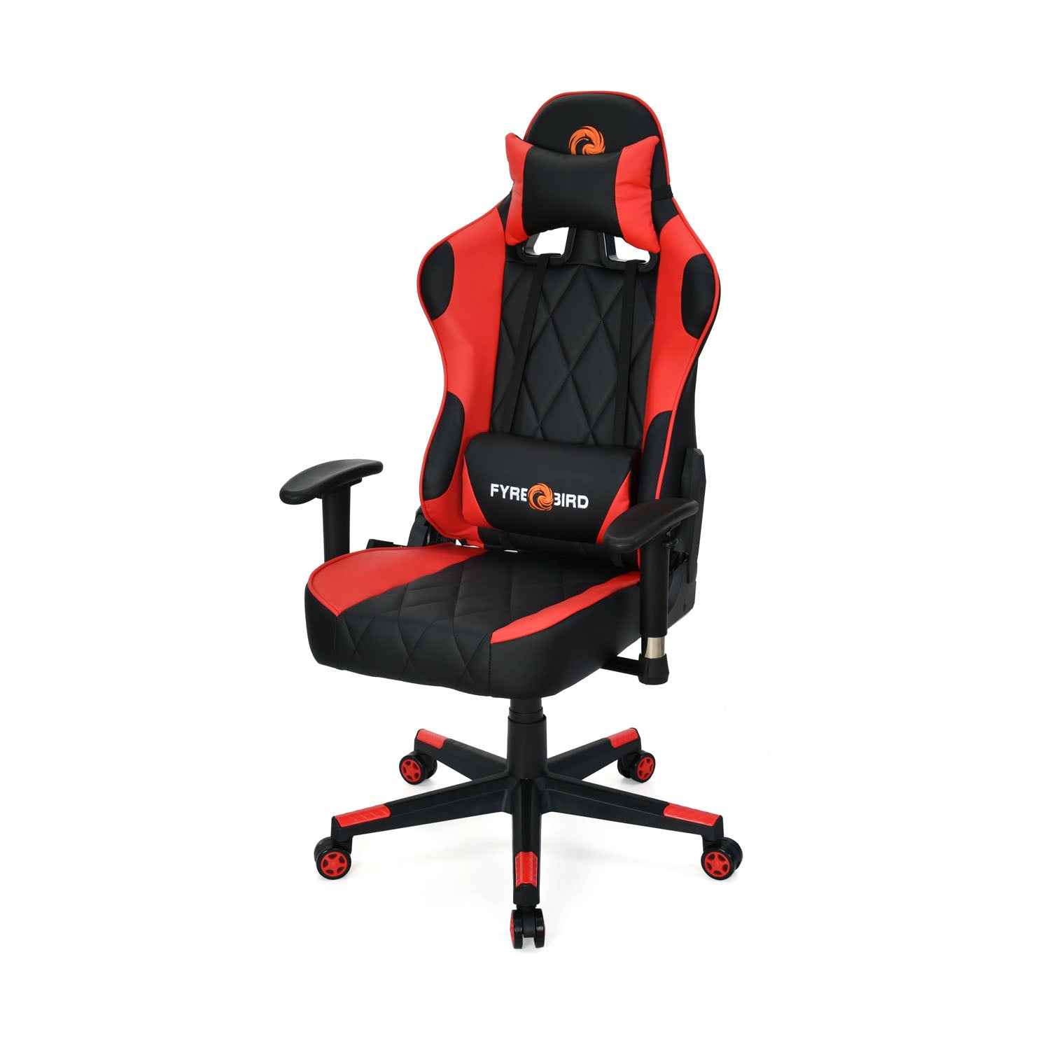 Marvel Leatherette Ergonomic Gaming Chair with Neck & Lumbar Pillow (Black & Red)