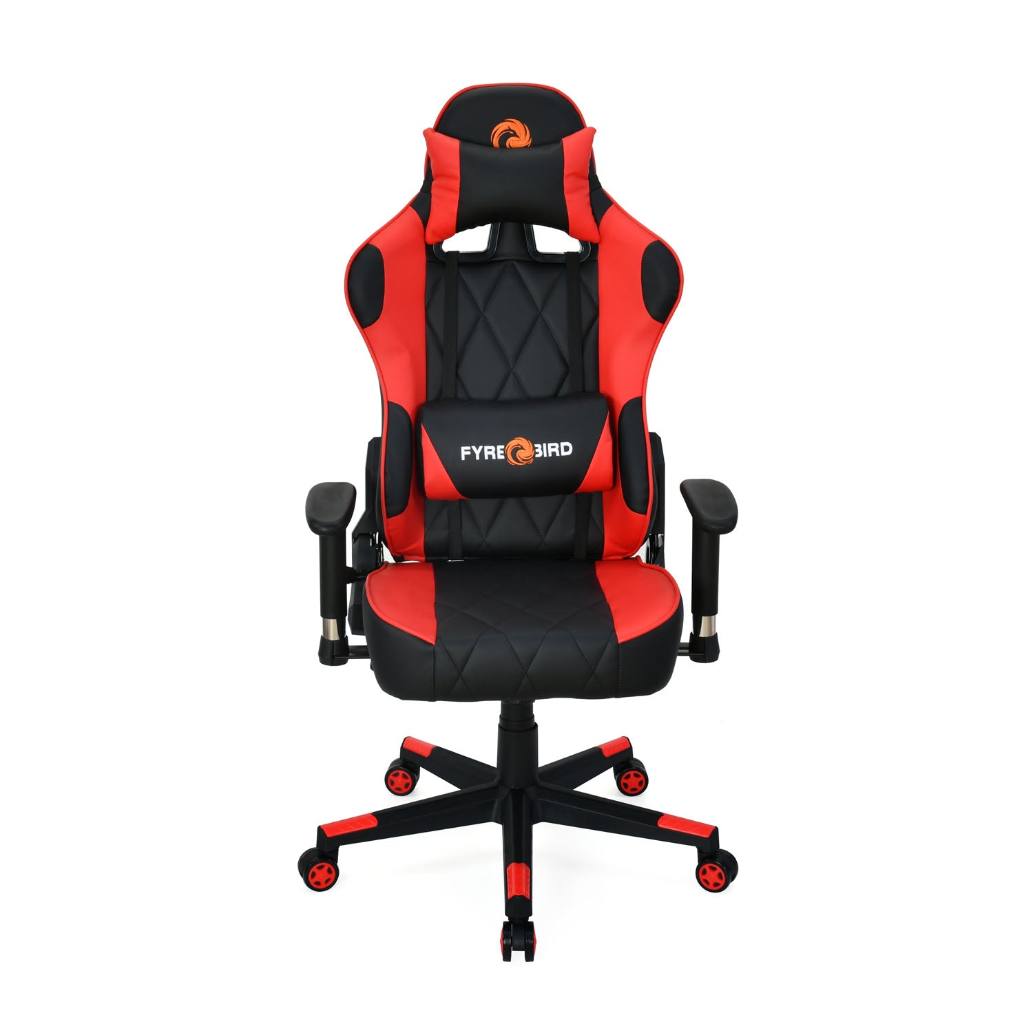 Marvel Leatherette Ergonomic Gaming Chair with Neck & Lumbar Pillow (Black & Red)