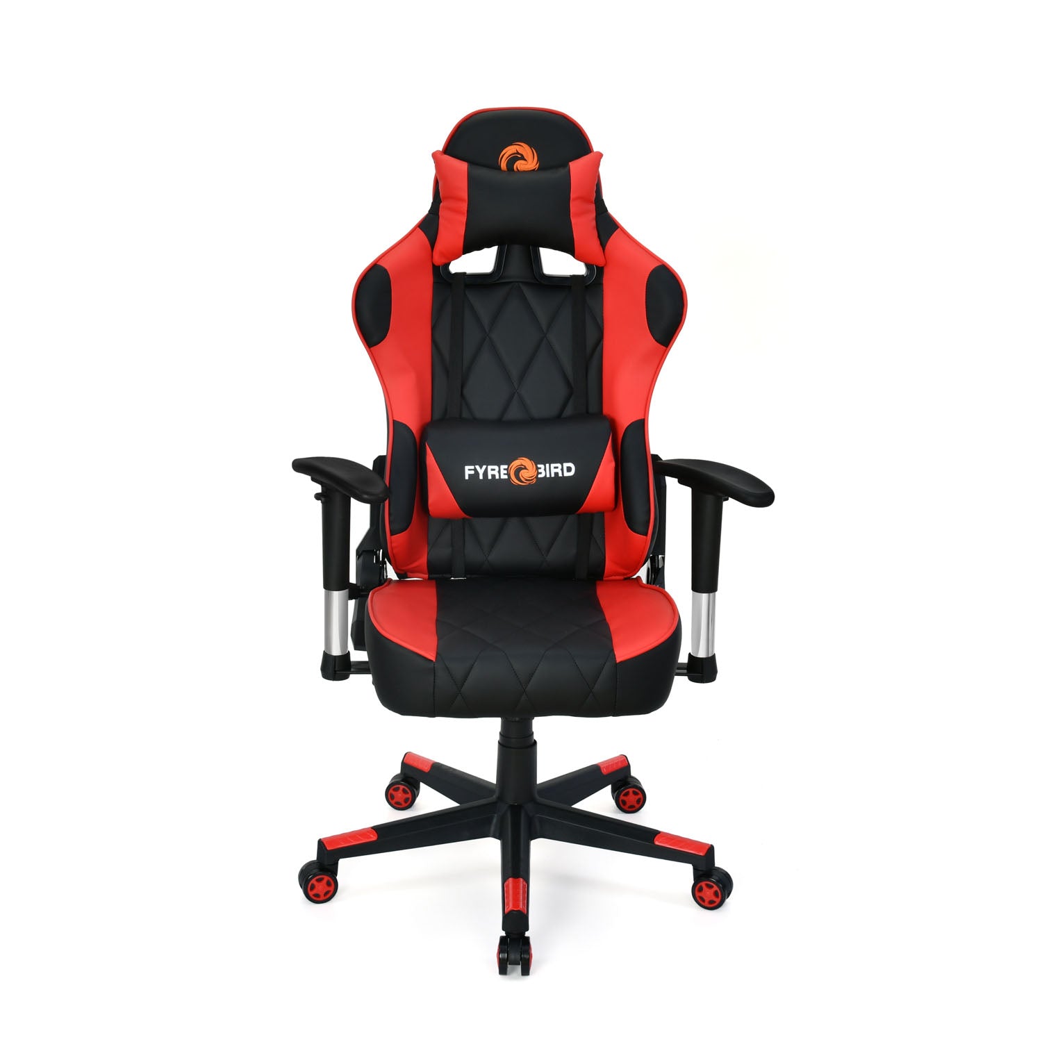 Marvel Leatherette Ergonomic Gaming Chair with Neck & Lumbar Pillow (Black & Red)