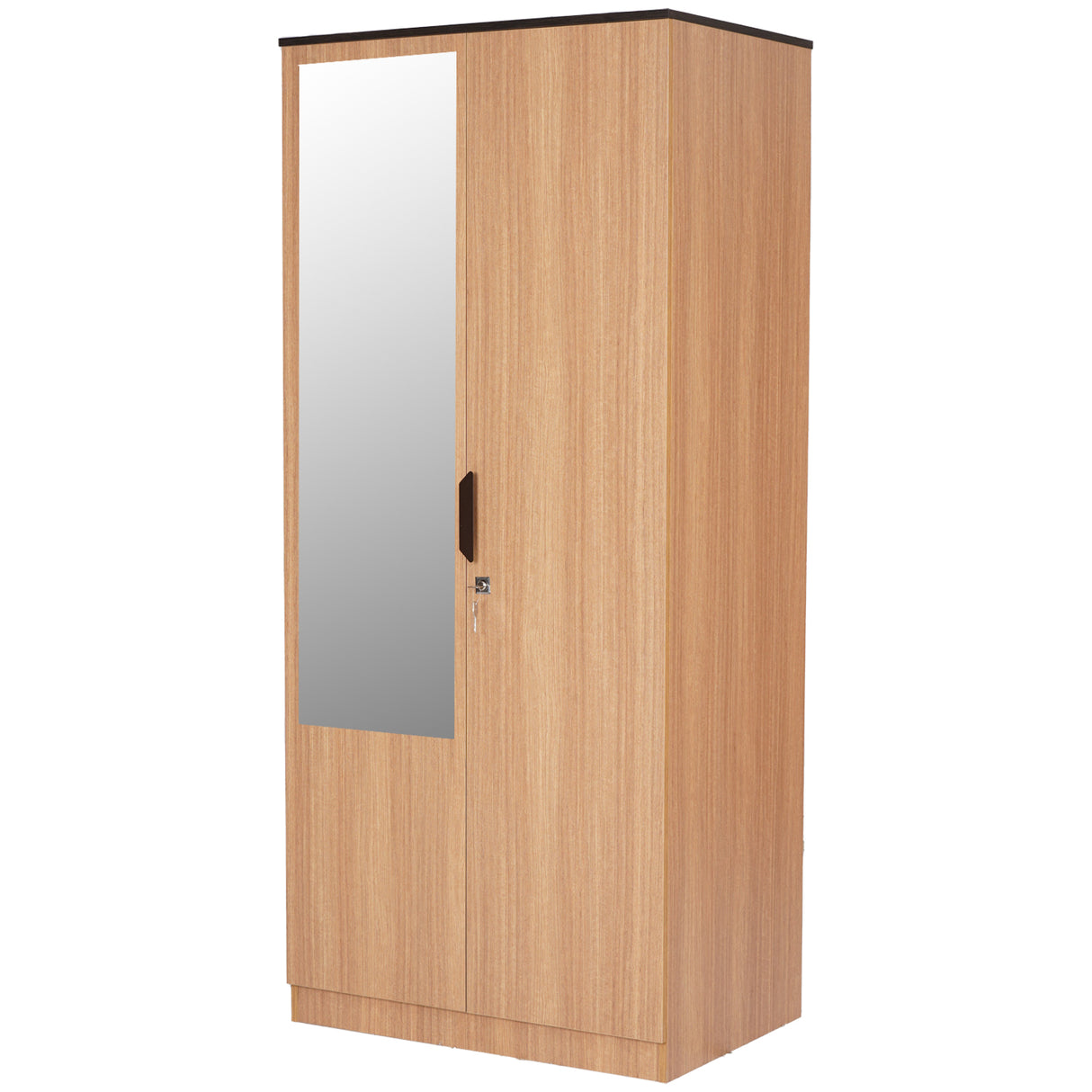 Milford 2 Door Wardrobe With Mirror (Urban Teak)