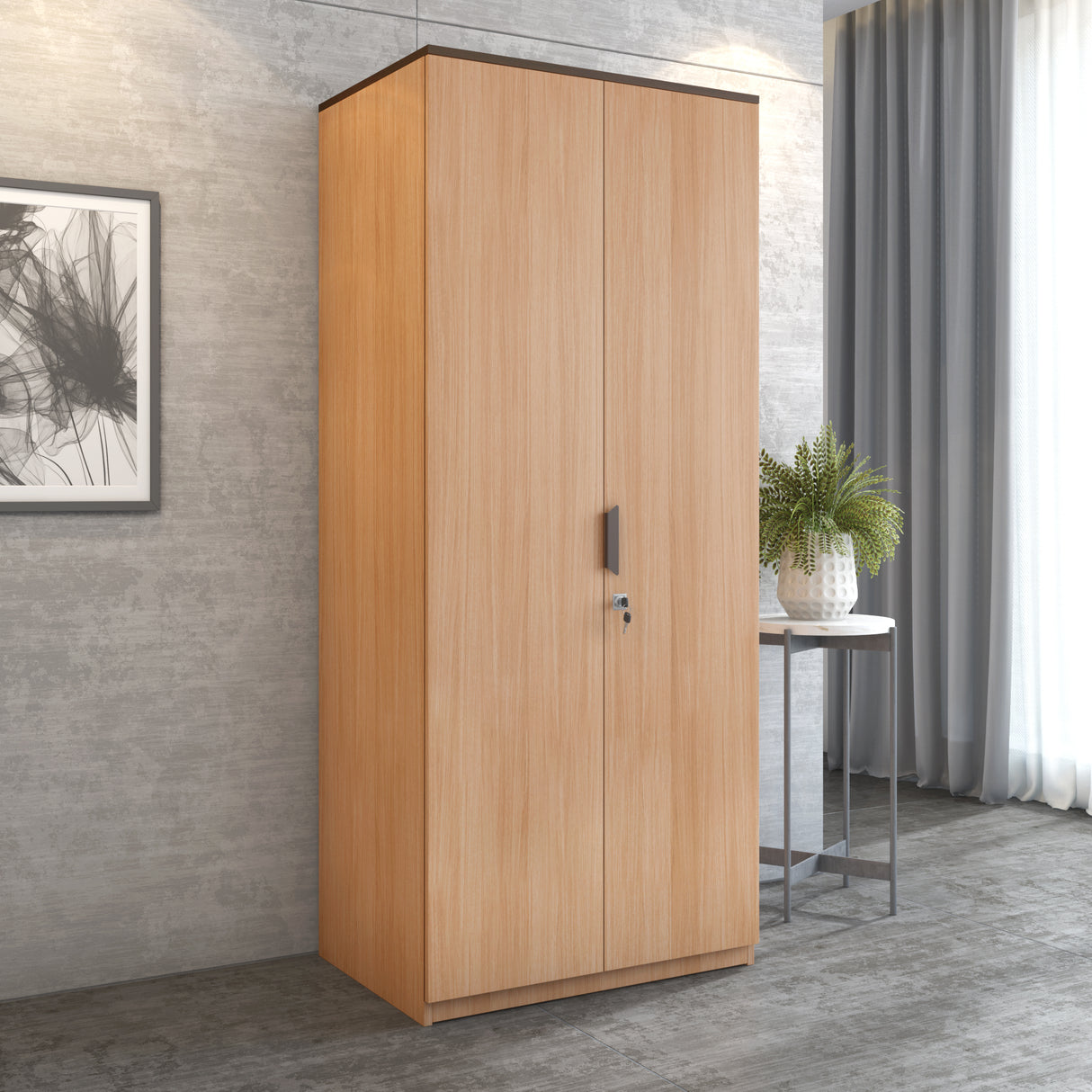 Milford 2 Door Wardrobe (Urban Teak)