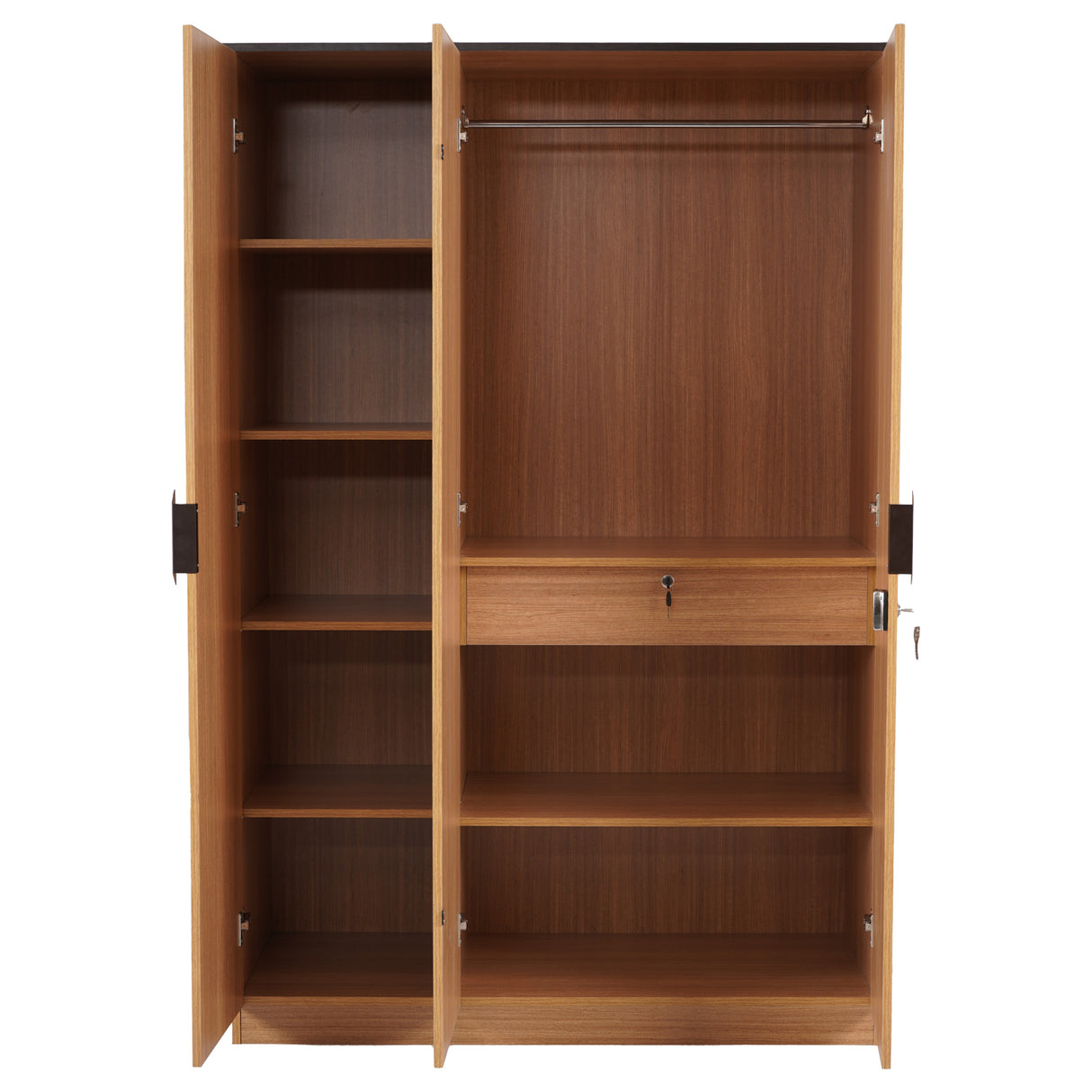 Milford 3 Door Wardrobe With Mirror (Urban Teak)