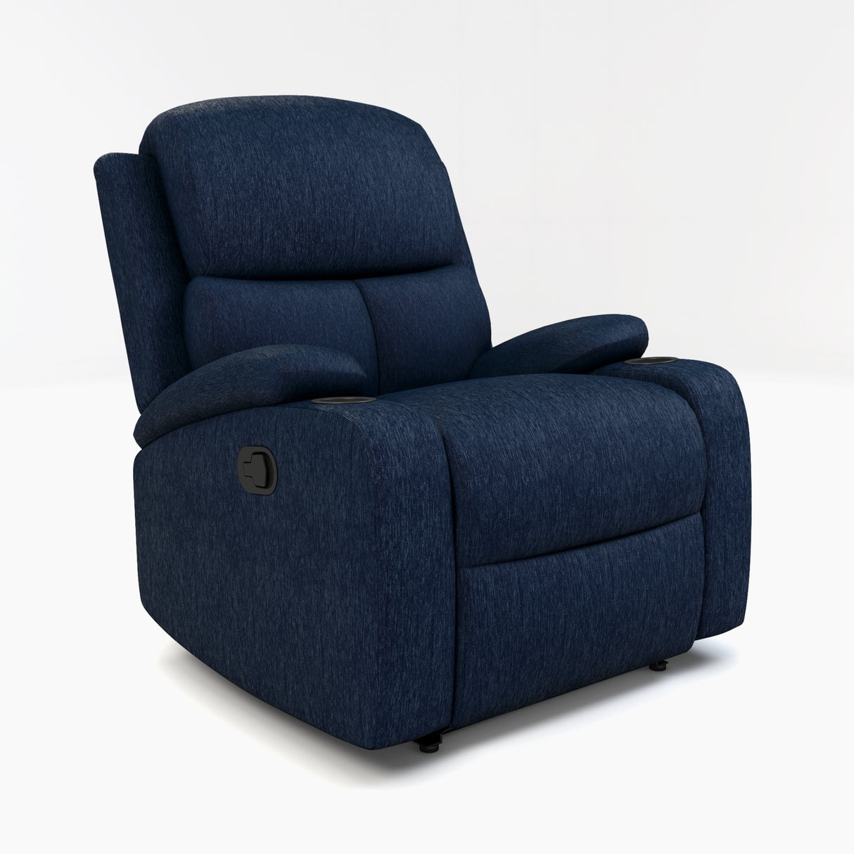 Matt 1 Seater fabric Manual Recliner (Blue)