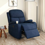 Matt 1 Seater fabric Manual Recliner (Blue)