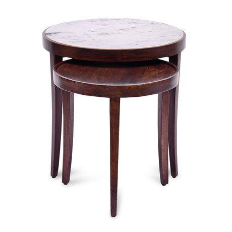 Nolita Marble Top Nesting Table (Sun Walnut)