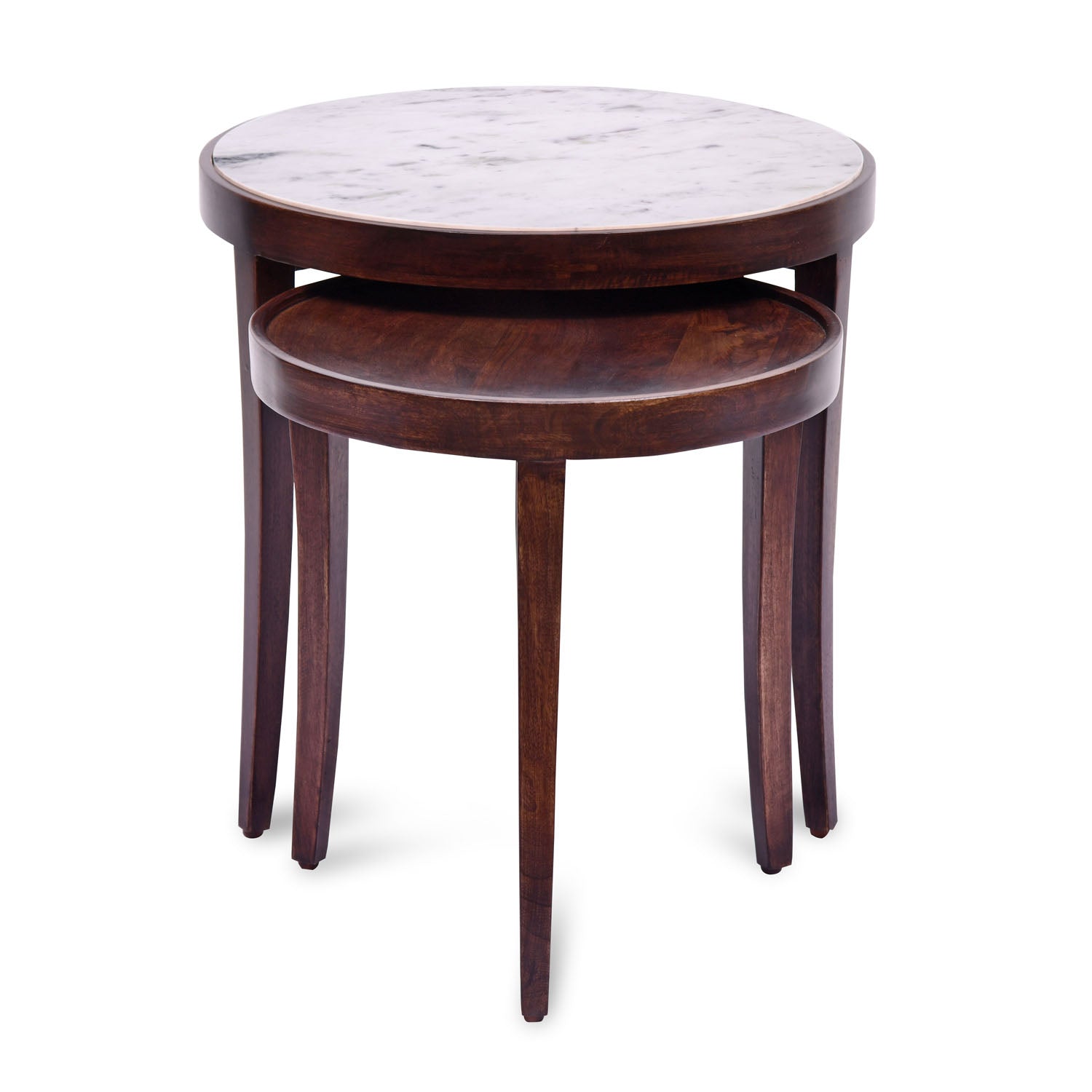 Nolita Marble Top Nesting Table (Sun Walnut)