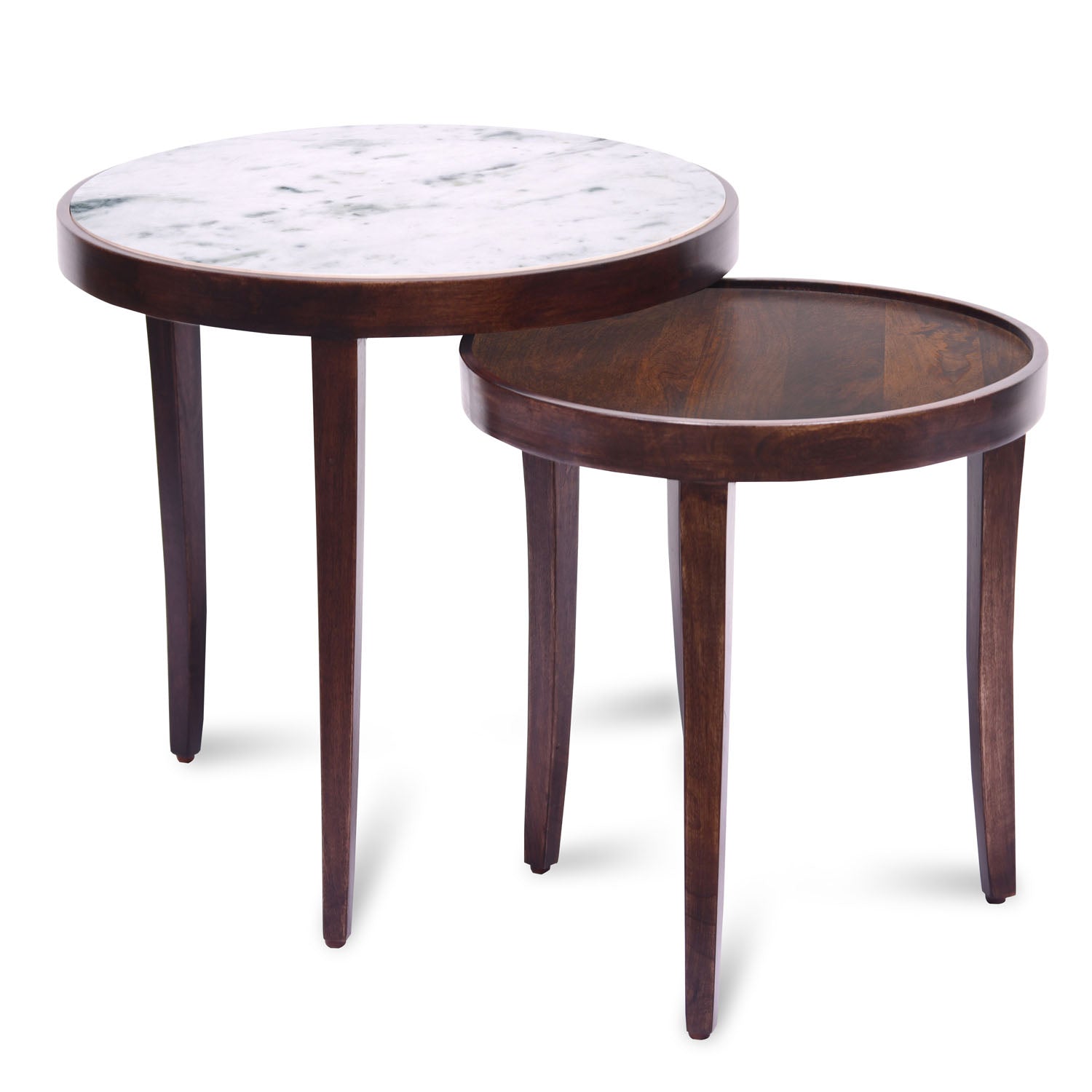 Nolita Marble Top Nesting Table (Sun Walnut)