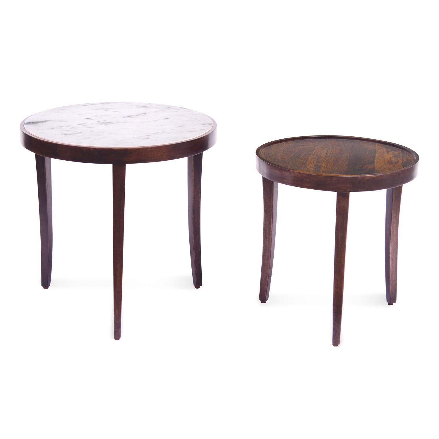 Nolita Marble Top Nesting Table (Sun Walnut)