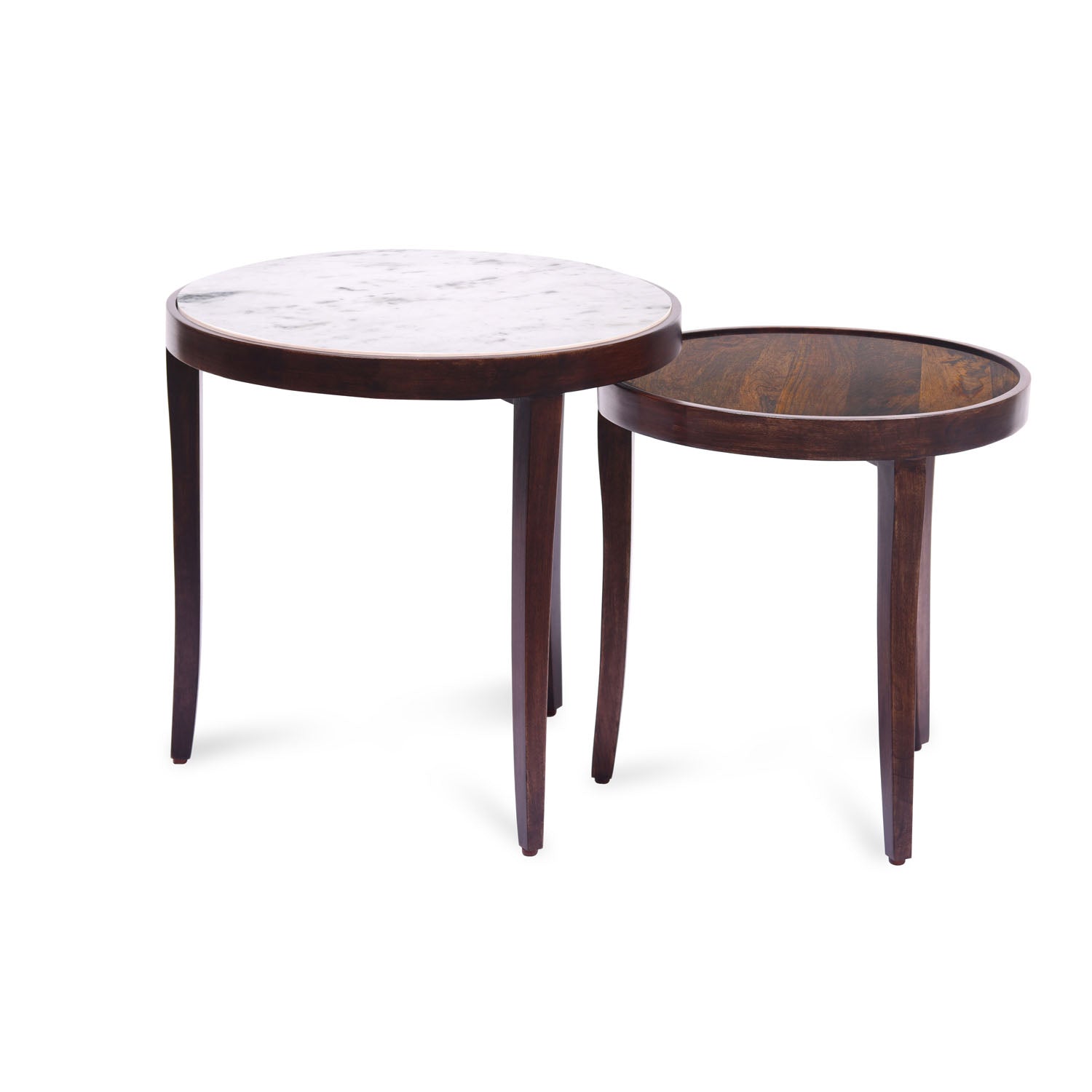 Nolita Marble Top Nesting Table (Sun Walnut)