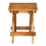 Pablo Teak Wood Folding Stool (Natural Walnut)