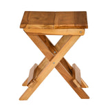 Pablo Teak Wood Folding Stool (Natural Walnut)