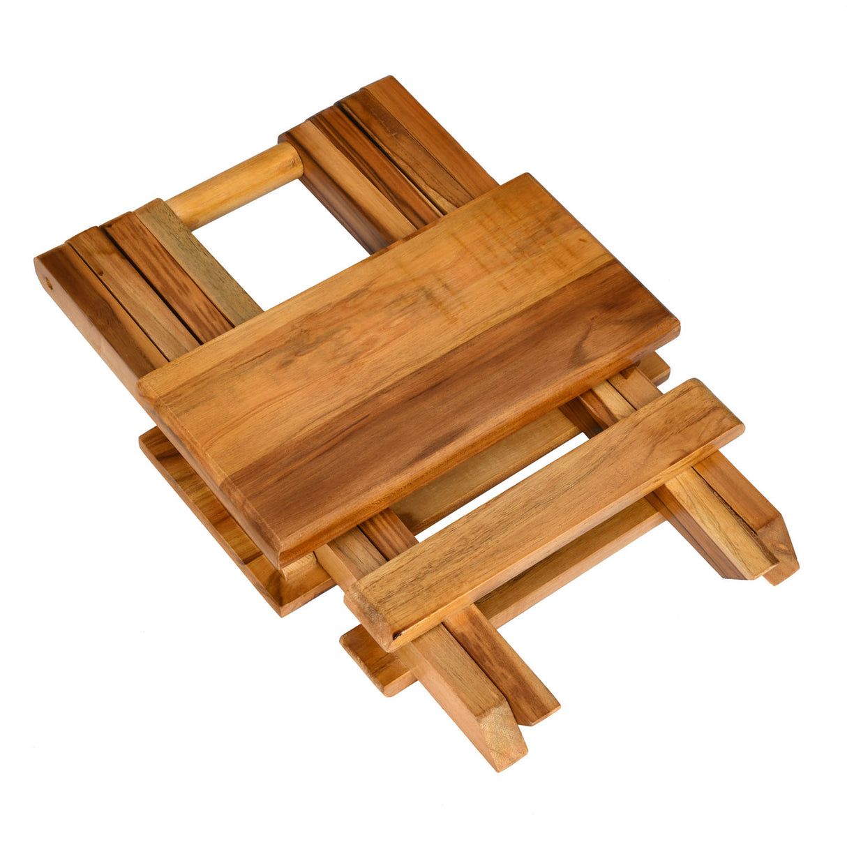 Pablo Teak Wood Folding Stool (Natural Walnut)