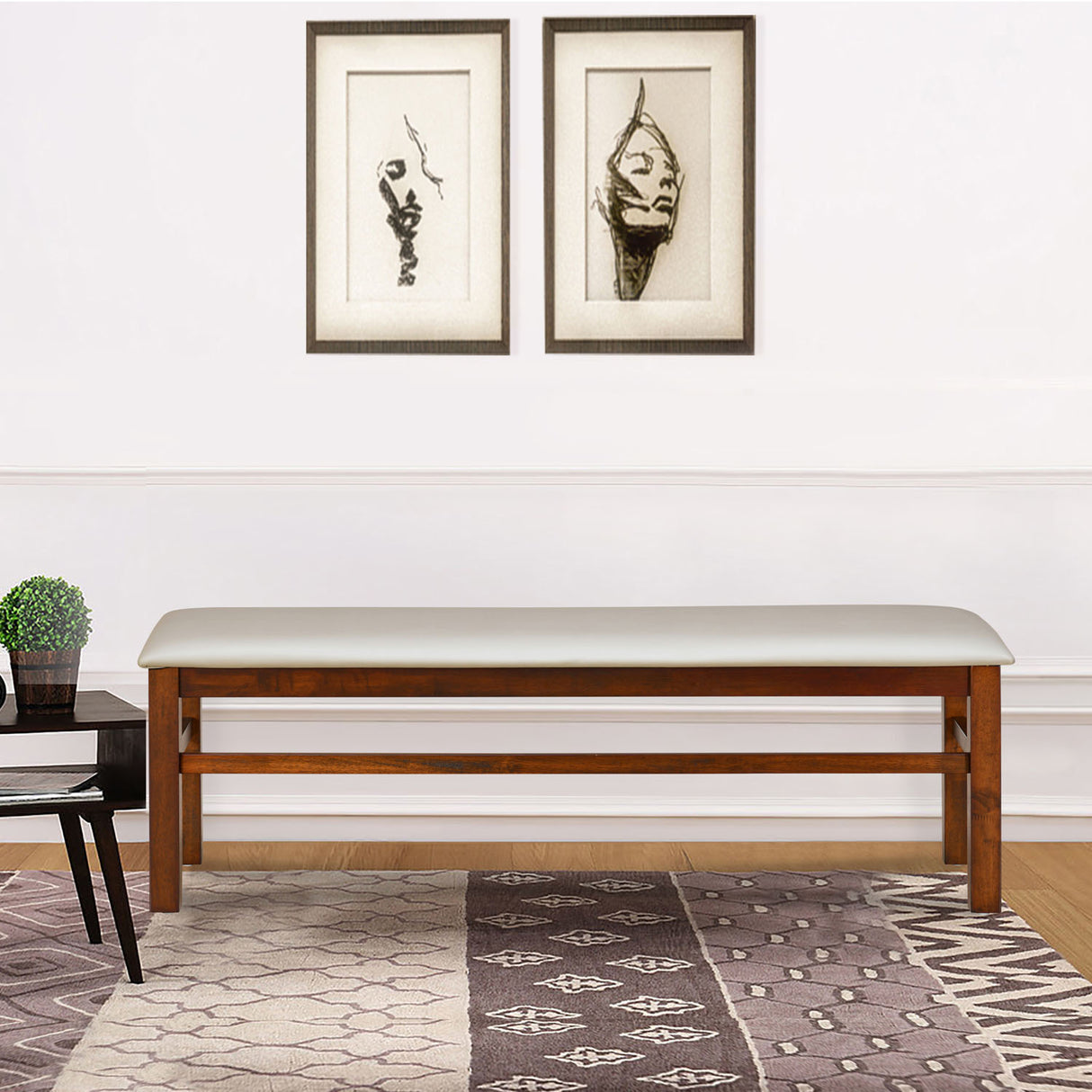 Peak Solid Wood Dining Bench (Light Cappucino)