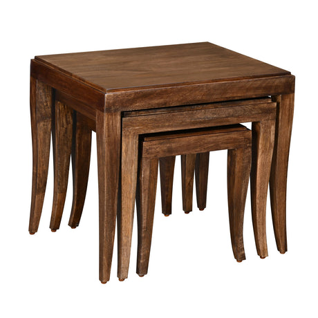 Perry Solid Wood Nesting Table (Sun Walnut)