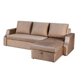 Portland LHS Sofa With Lounger & Storage (Light Brown)