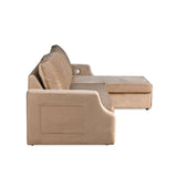 Portland LHS Sofa With Lounger & Storage (Light Brown)