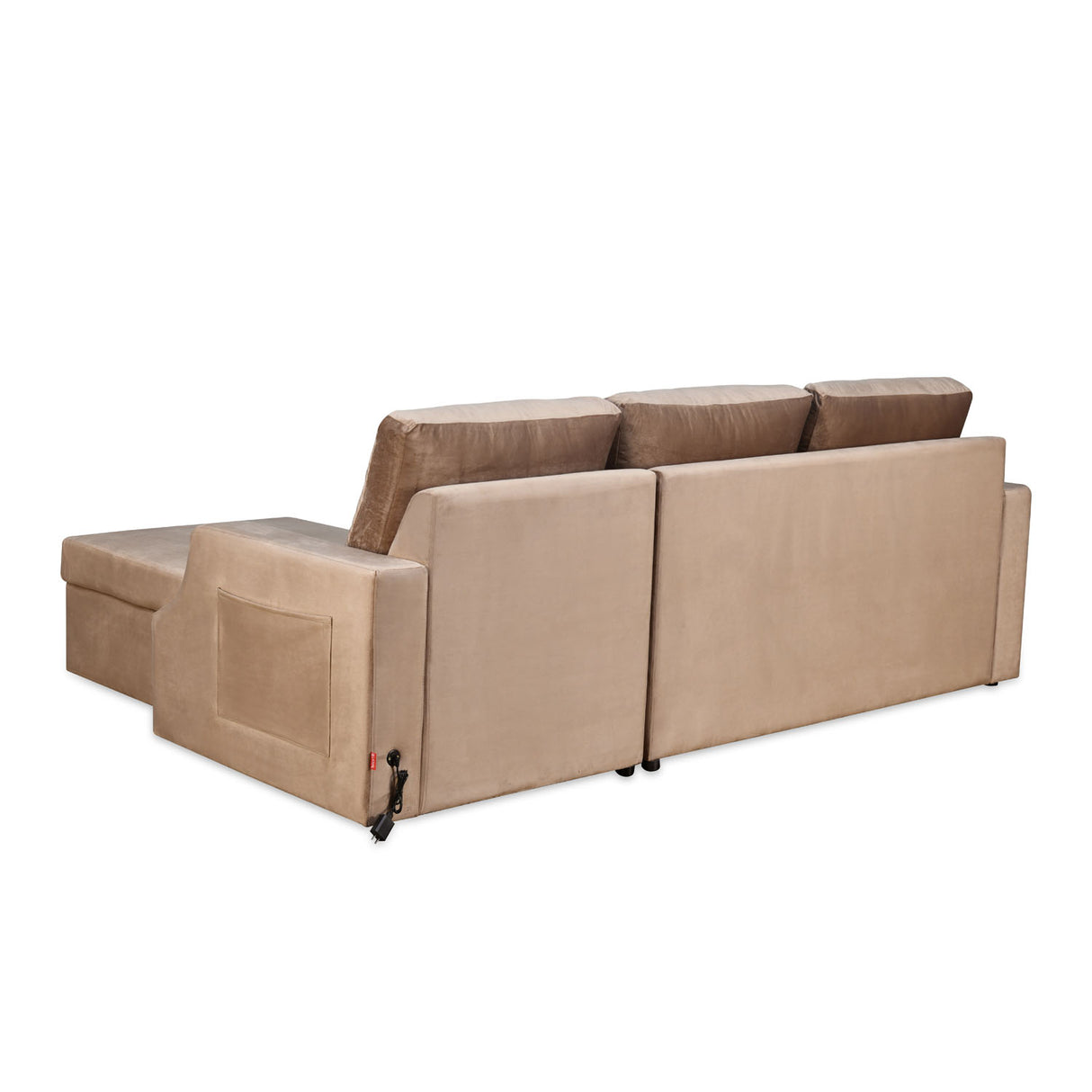 Portland LHS Sofa With Lounger & Storage (Light Brown)