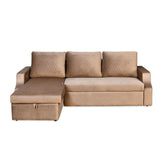 Portland RHS Sofa With Lounger & Storage (Light Brown)