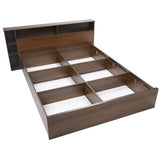 Torrie King Bed With Headboard & Box Storage (Classic Walnut)