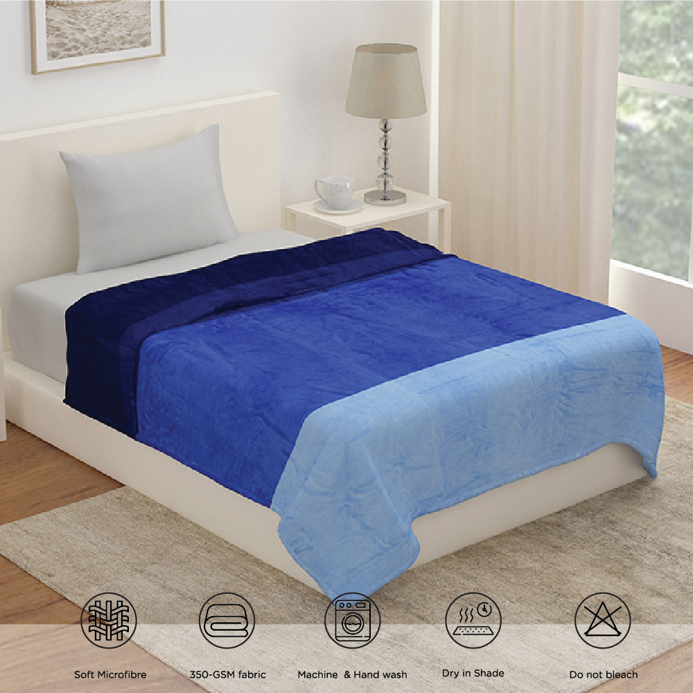 Arliss Gradation Polyester Single Blanket (Blue)