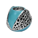 Round Jaali Votive (Sea Green & Silver)