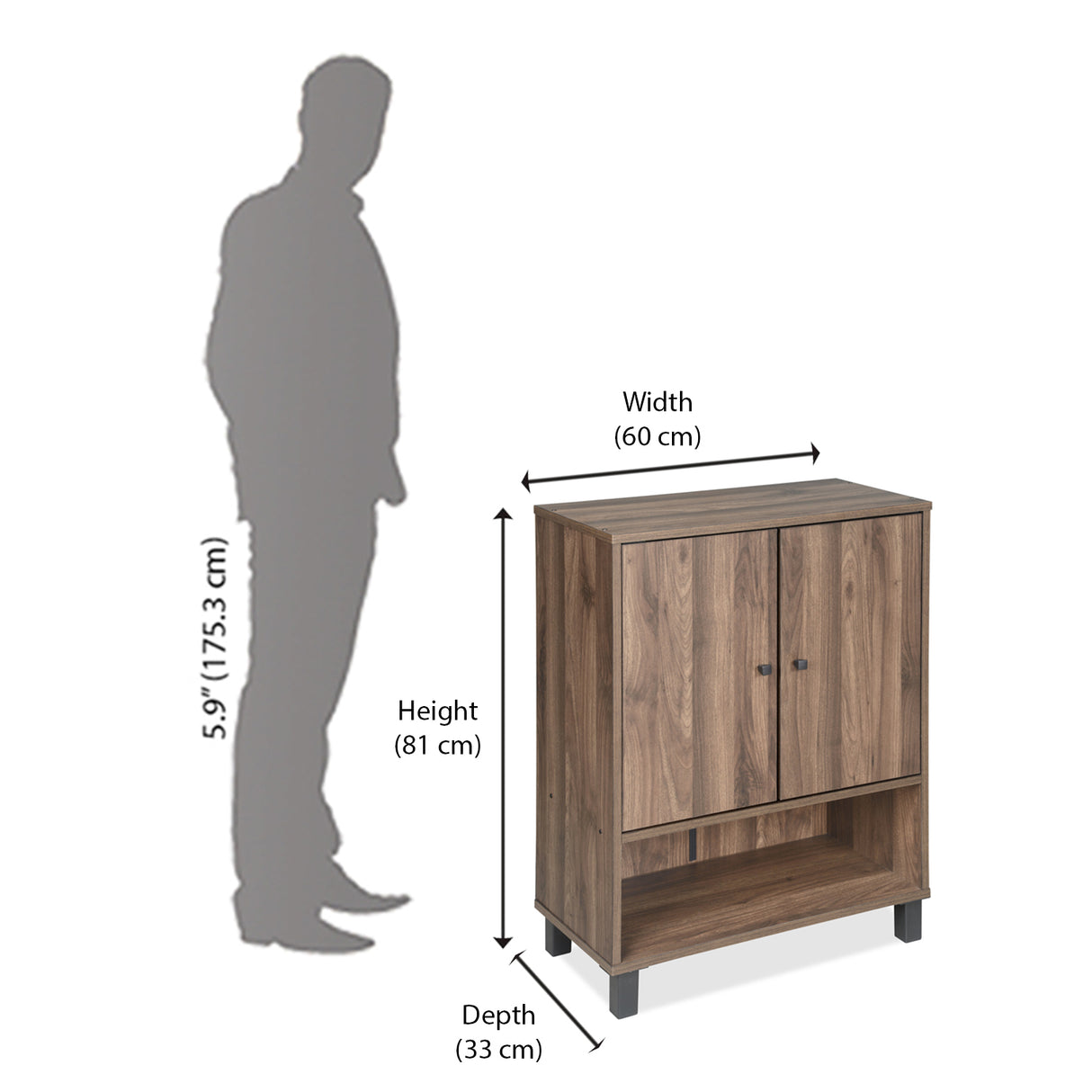 Astero Shoe Cabinet (Walnut)