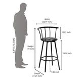 Bayern Rotating Seat Bar Stool (Black)