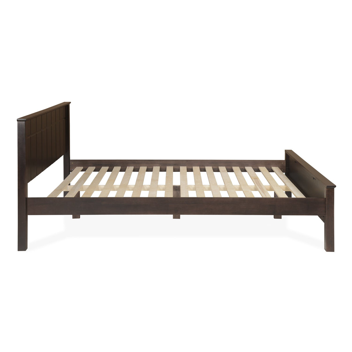 Cipher Solid Wood Queen Bed (Espresso)