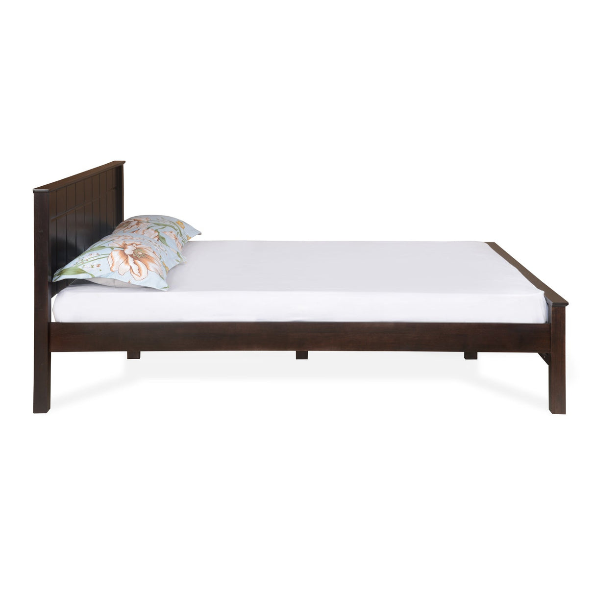 Cipher Solid Wood Queen Bed (Espresso)