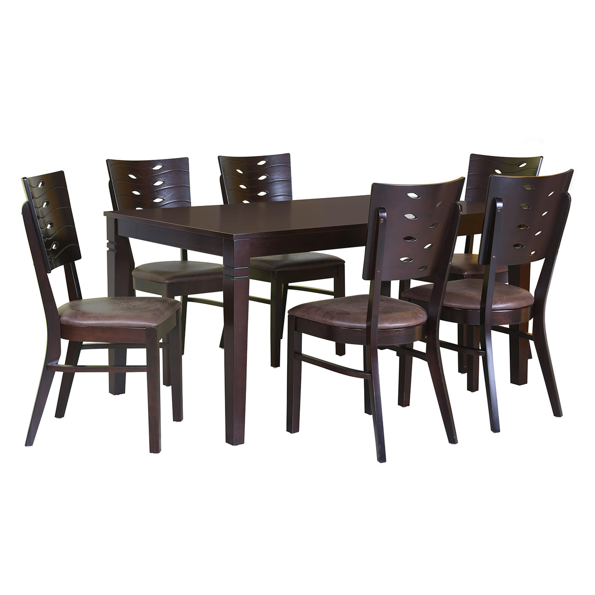 Fern 6 Seater Dining Set (Erin Brown)