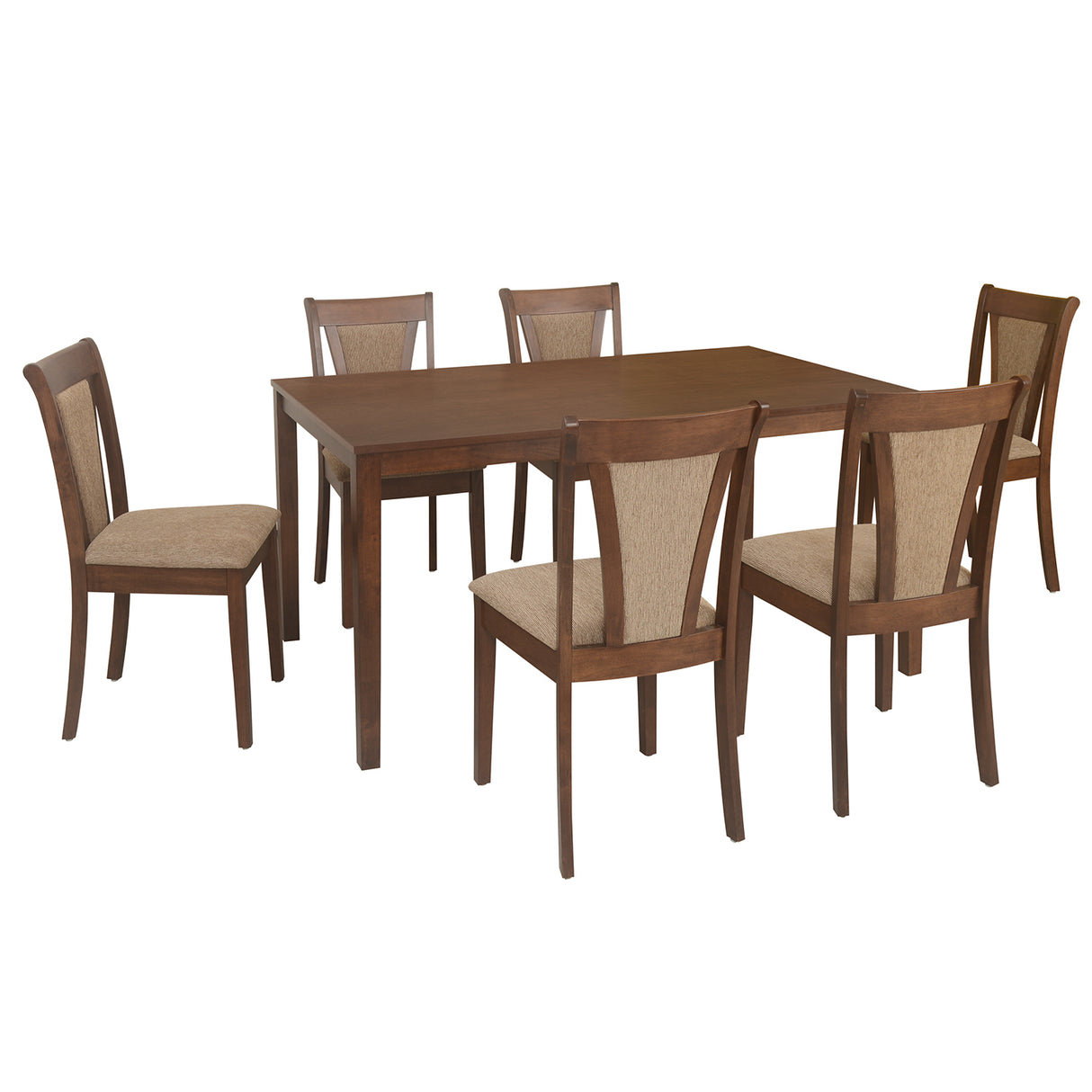 Jewel Six Seater Dining Set (Walnut)