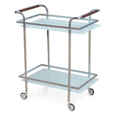 Abelia Serving Cart with Wheel (White)