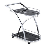 Juniper Serving Cart with Wheel (Black)