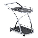 Juniper Serving Cart with Wheel (Black)