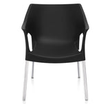 Nilkamal Novella 10 with Arm & without Cushion Chair Set of 2 (Black)