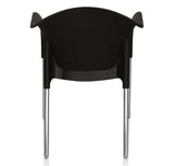 Nilkamal Novella 09 with Arm & without Cushion Chair Set of 2 (Black)