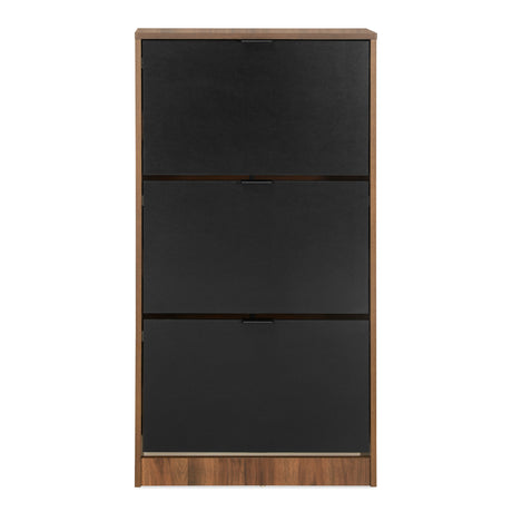 Florine 3 Tier Shoe Cabinet (Walnut)